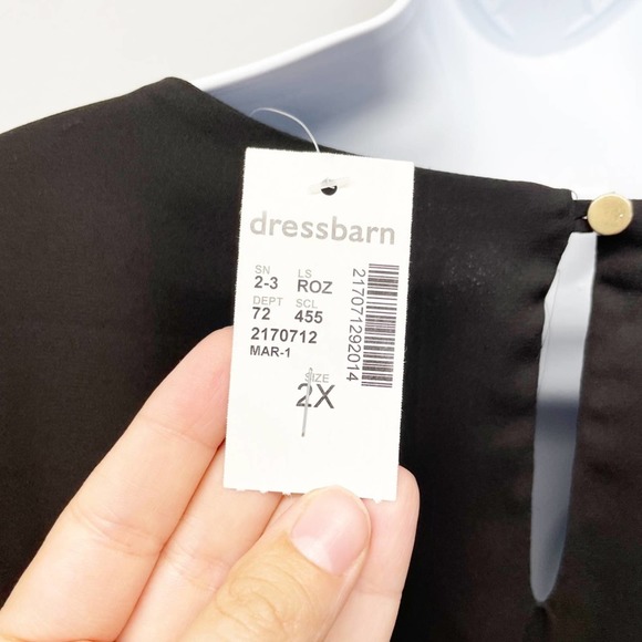 Roz & Ali Ruffle Sleeve Blouse Black NWT Size 2X - Picture 9 of 13